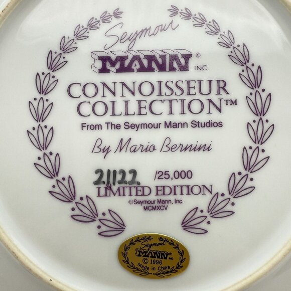 Vtg Seymour Mann Connoisseur 3D Hummingbirds Lily Collectors Plate Box Stand COA - Picture 4 of 14